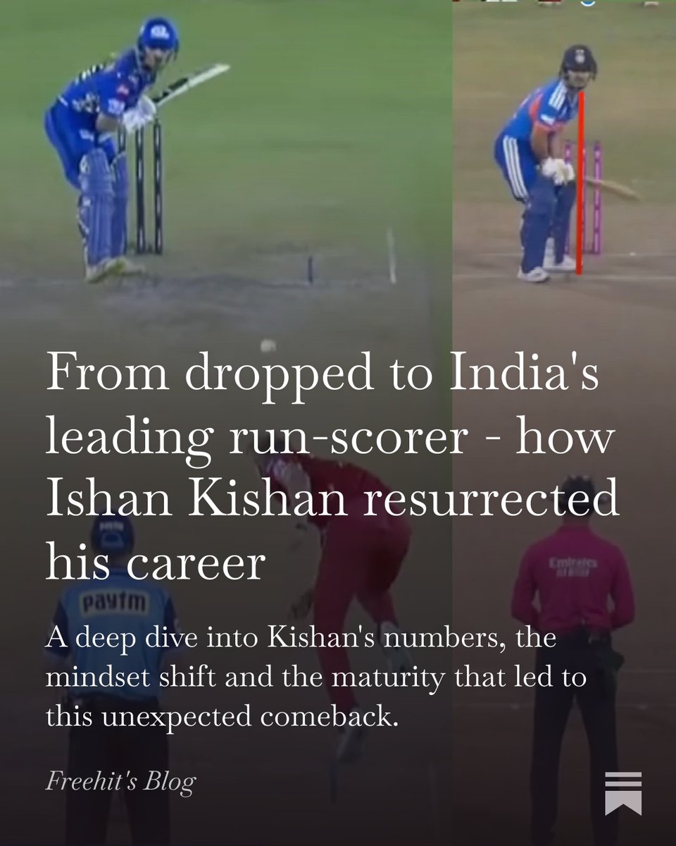 ✍️NEW ON THE BLOG✍️

I explore how #IshanKishan went from not having played from India from 2023, to being their highest scorer in the ongoing #T20WorldCup2026 

Read, comment and subscribe.

freehit.substack.com/p/from-dropped…