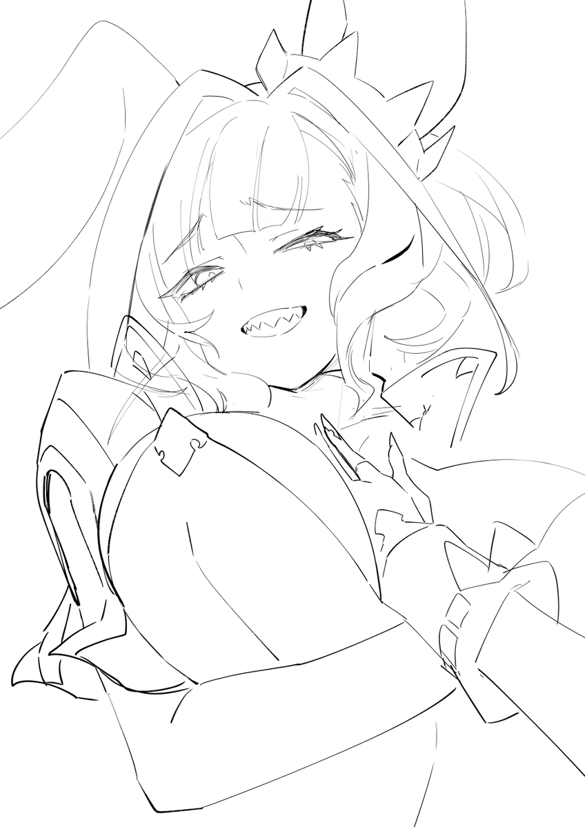 もうちょっと線画慣れたら人外娘増やしたい 