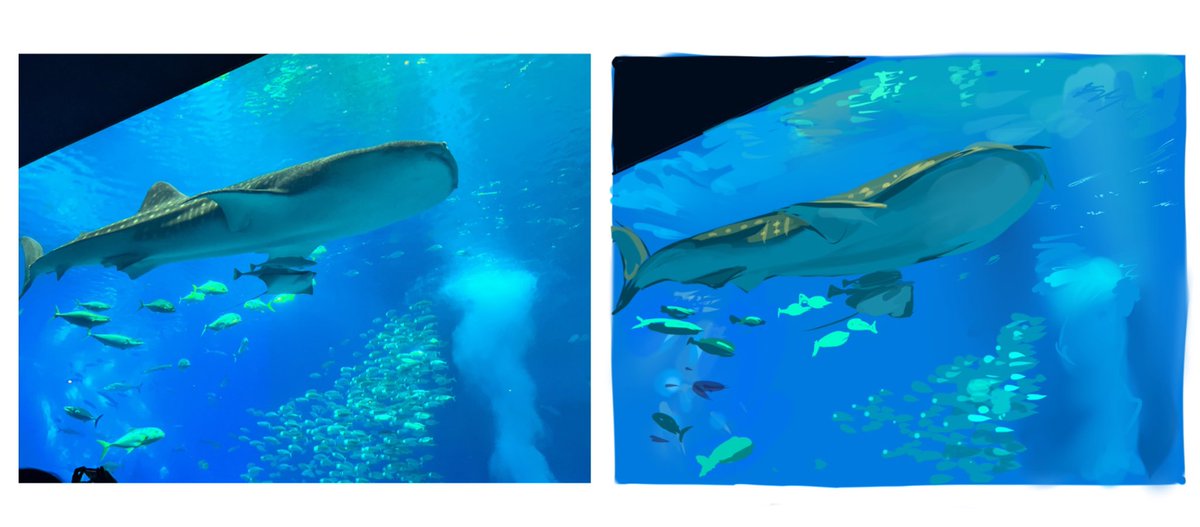 色模写嫌いだったけど、
色も形もテキトーでOK！ということに気がついてすごく楽しくなりました