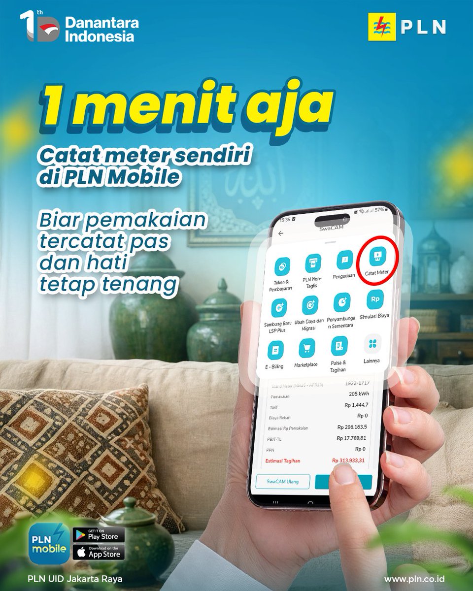 Bingung nunggu buka mau ngapain?

Daripada cuma scroll tanpa tujuan…
SWACAM dulu aja pakai PLN Mobile

Cuma 1 menit buat catat meter sendiri.
Estimasi tagihan ketauan, bikin hati makin tenang.

#PLNDisjaya
