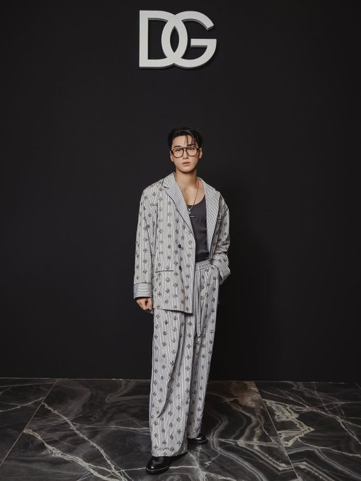 #SAN of #ATEEZ shares new photos from the Dolce&amp;Gabbana show.