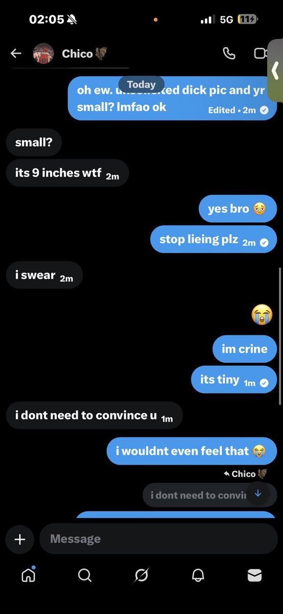 ickyarlo's tweet photo. just gonna start posting incels who bother me in dms when ive made countless posts not to. im crine. https://t.co/rp2jIMFYQm