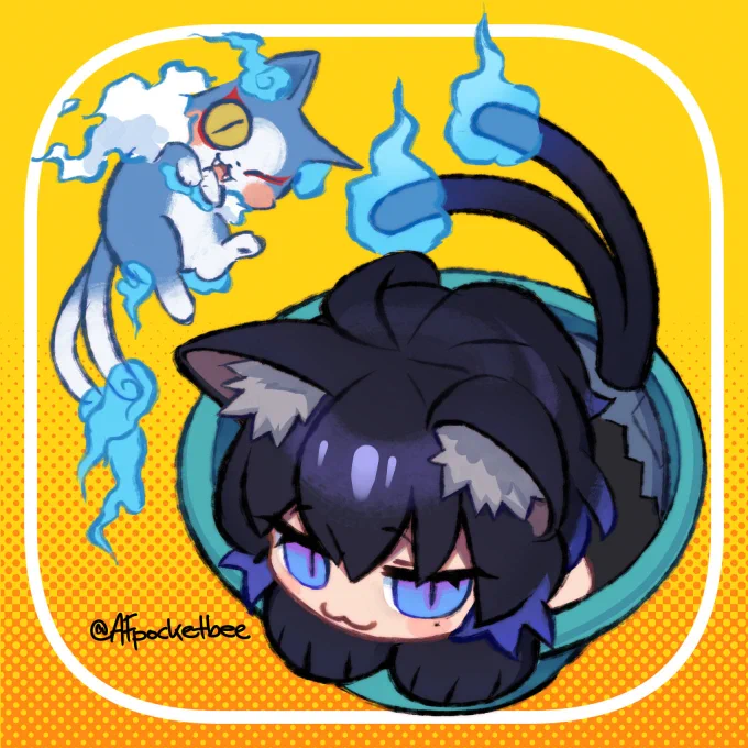 Chibi comm for !! #vtuber bucket bakeneko