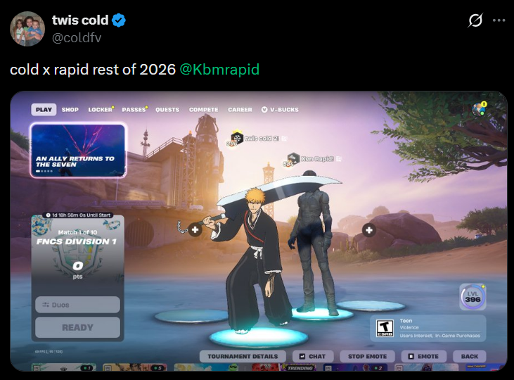 Fortnite Comp Report tweet media