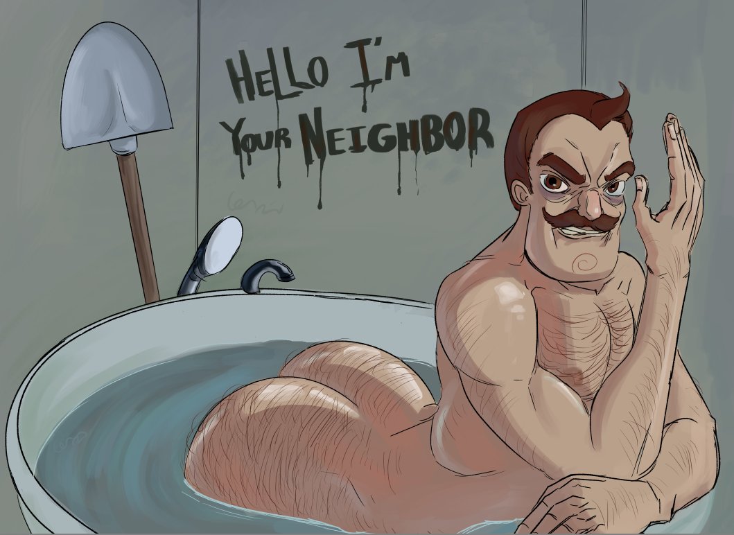 WE are all gooning to Theodore Masters Peterson.

(I was commissioned by TinyBuild to make this, it is official art that will appear in Hello Neighbor 3)