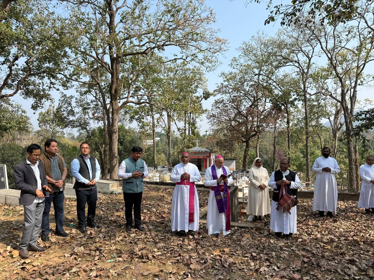His Excellency Leopoldo Girelli, Apostolic Nuncio to India and Nepal, offered prayers at the Catholic Cemetery in Tura and lovingly dedicated a special prayer for my late father, Purno Agitok Sangma.

It was a deeply moving and grace-filled moment for our family. May God continue
