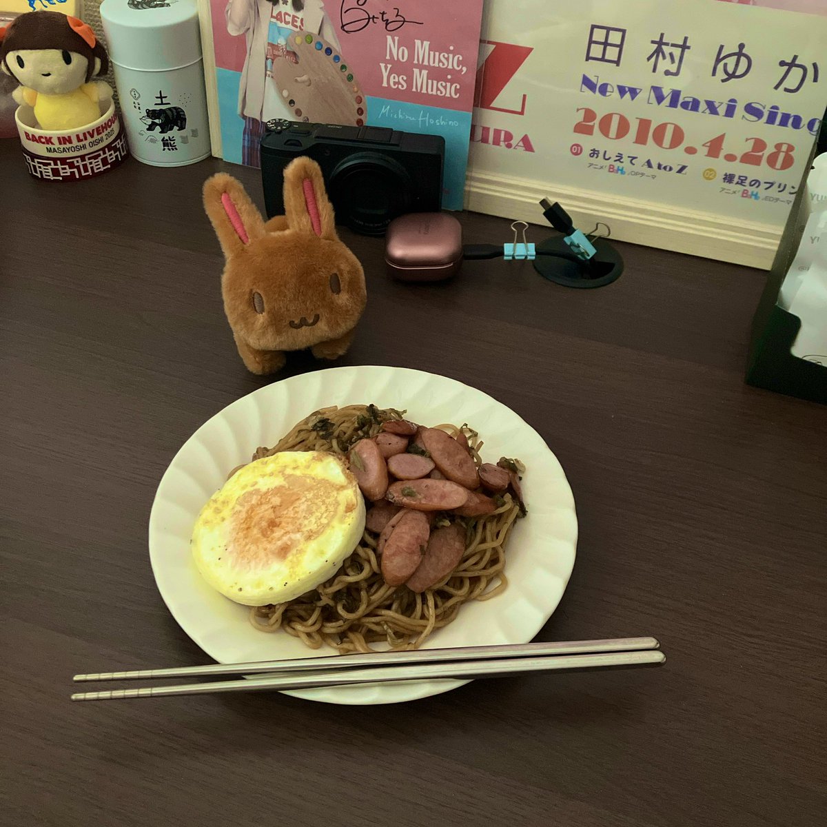 飯！🐱 🍳は両面焼き派！ ⚠️焼きそばの賞味期限が2024.12.20である