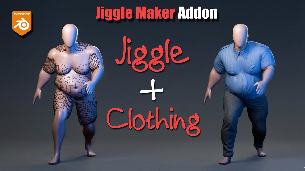Jiggle Physics in Blender using the Jiggle Maker addon (paid). 📺Watch ...