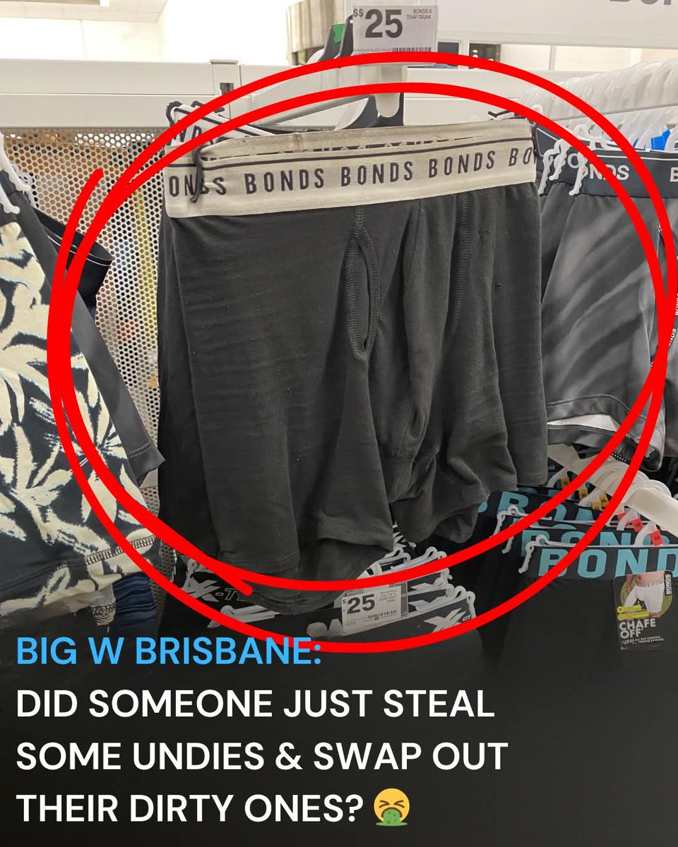 seb18623034's tweet image. A Aussie Man was left stumbled After a person had swapped New undies for his old dirty undies. How Gross
#Australia #Digusting #
