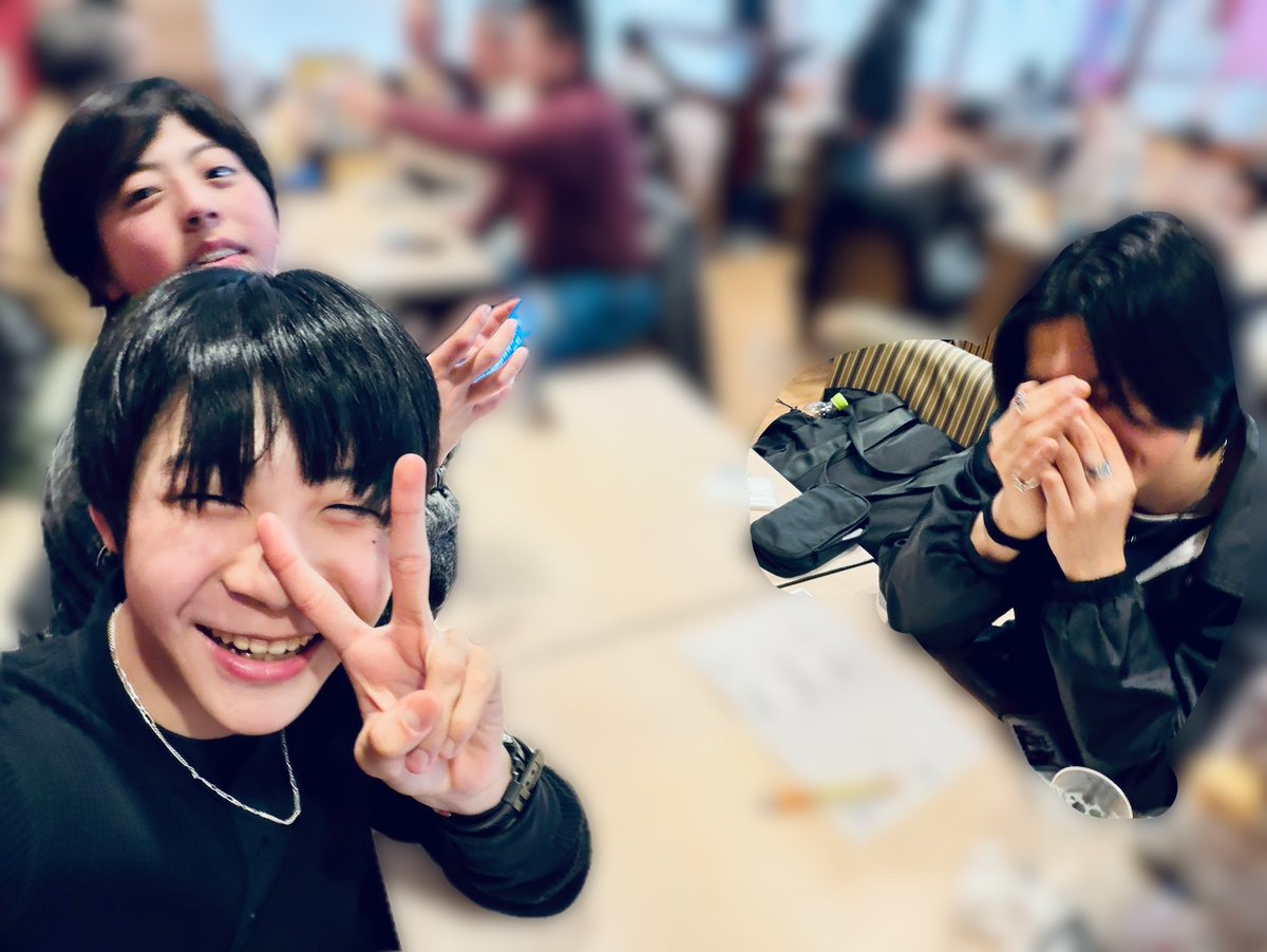 bmsg_trainee's tweet image. ⸜ ✉️ #LETTER_FROM_HAL ✨ ⸝

#KANTA 君&amp;amp; #RYOTO with僕。
たぶん線みたいなやつが僕の目だと思います。

この日はRYOTOと昼も夜も一緒にご飯を食べました。
いつも通話したり遊んだり、ゲラゲラ笑ってます。
頭の回転の速さと歌唱力の高さを僕に分けてください。

#HAL より☀️🍓

#BMSGTRAINEE