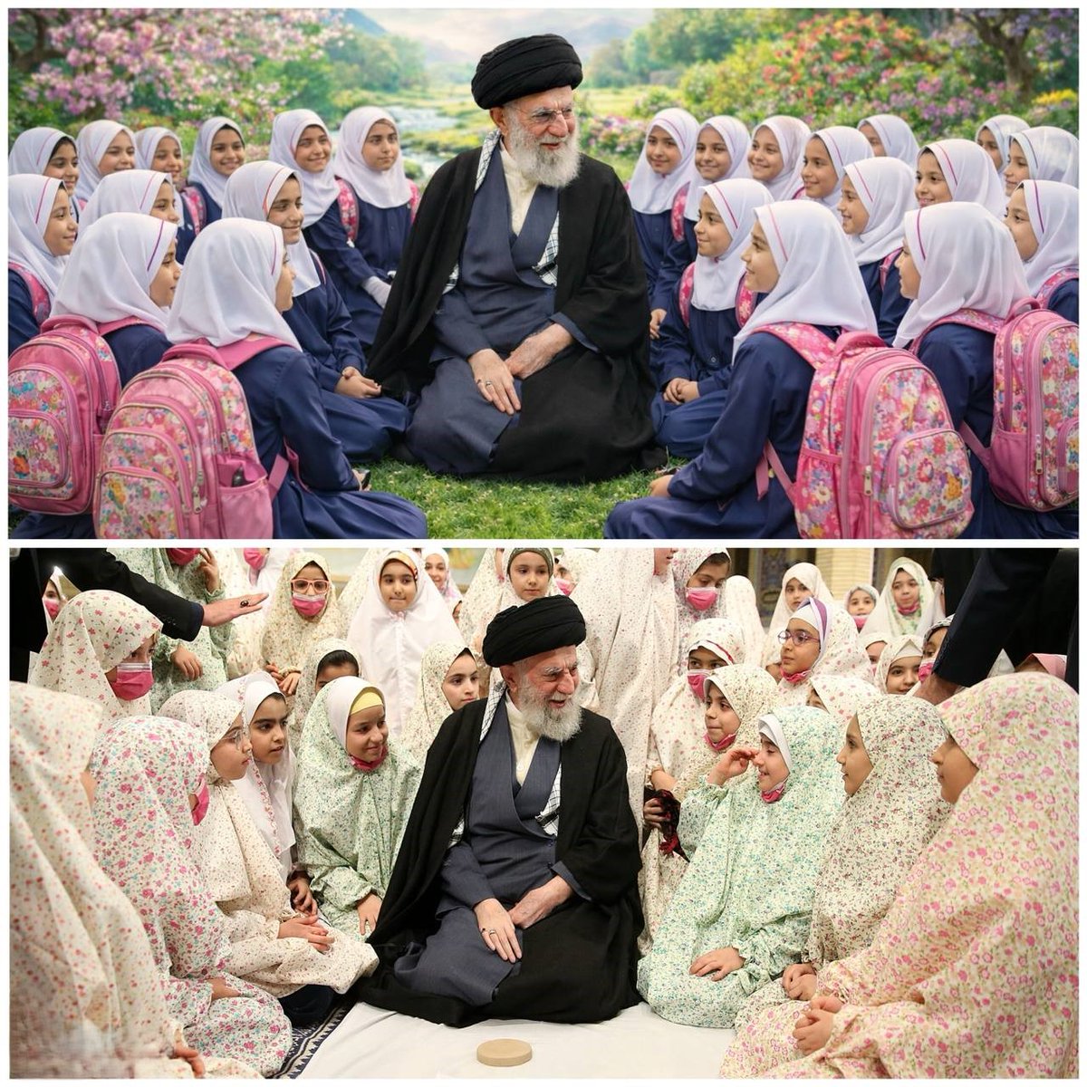 رهبر شهید و معظم انقلاب امروز در بهشت هم درکنار دانش‌آموزان شهیده مدرسه شجره طیبه میناب هستند