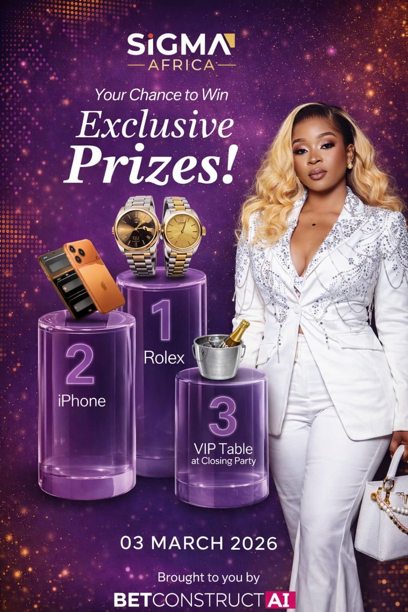 ShilengeTP's tweet photo. I will be attending the SiGMA Africa Awards on 03 March 2026 — an evening of celebration, networking, and exclusive prizes. ✨

From Rolex to iPhone to VIP experiences, the night promises more than recognition — it’s about impact and powerful connections.

Cape Town, it’s going to be unforgettable. 🇿🇦

#SigmaAfrica #Sigmagiveaways #SigmaWorld #sigmacapetown #SigmaAfrica26