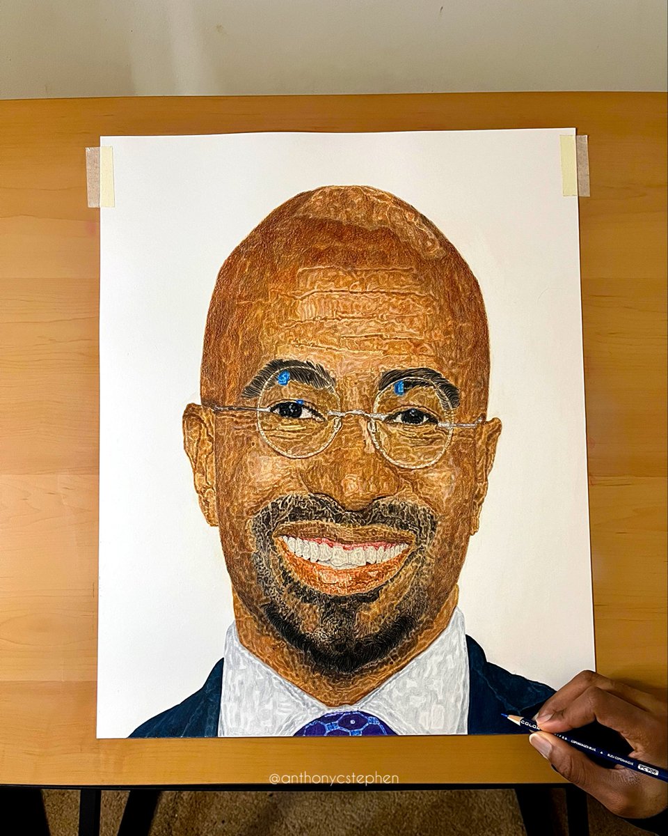 AnthonyCStephe1's tweet photo. Ain’t finished yet, but @VanJones68 already here ✍🏽

#art #artist #anthonycstephen #colorpencildrawing #vanjones https://t.co/5YqJpdPA1z