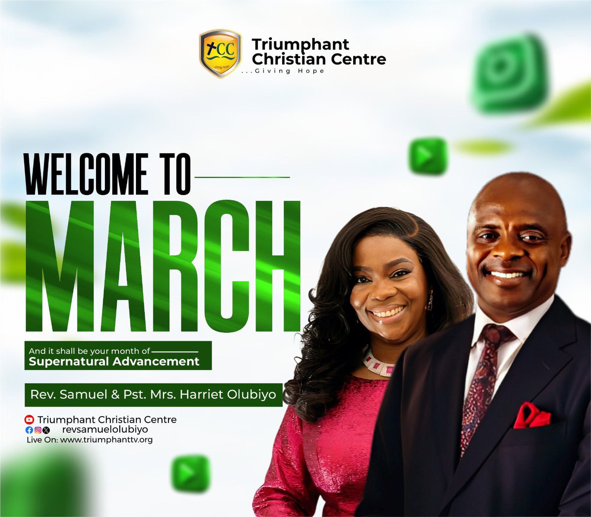 HarrietOlubiyo's tweet photo. We wish you a very happy new month of Supernatural Advancement! #RevSamuelOlubiyo #PastorMrsHarrietOlubiyo https://t.co/HgTQ8GkhUL