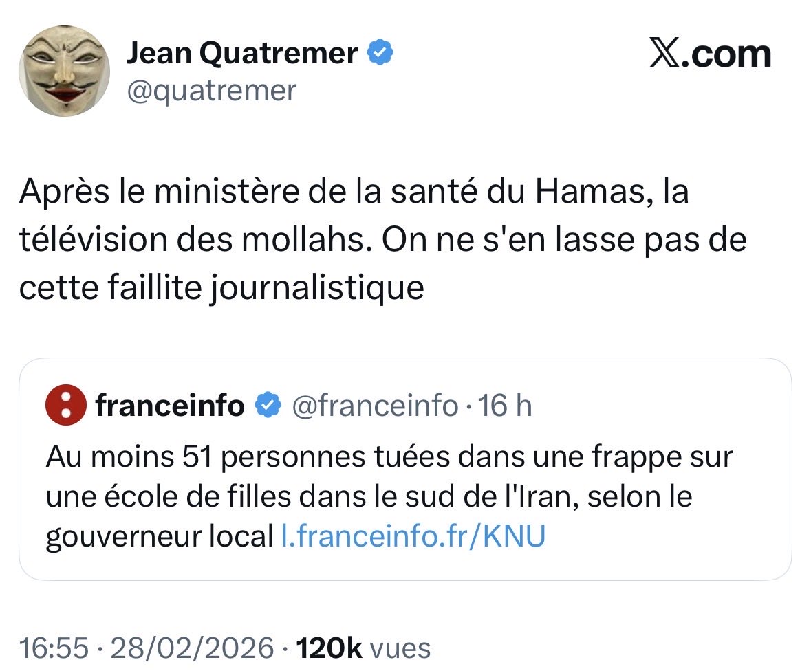 HatemNafti's tweet photo. Ce type sait pertinemment que les chiffres du Hamas ont été confirmés par plein de sources crédibles et même par l’armée israélienne.
Ce mépris pour la vie humaine non-occidentale de la part de quelqu’un qui bosse pour un journal « de gauche » https://t.co/bFJiMogYo9