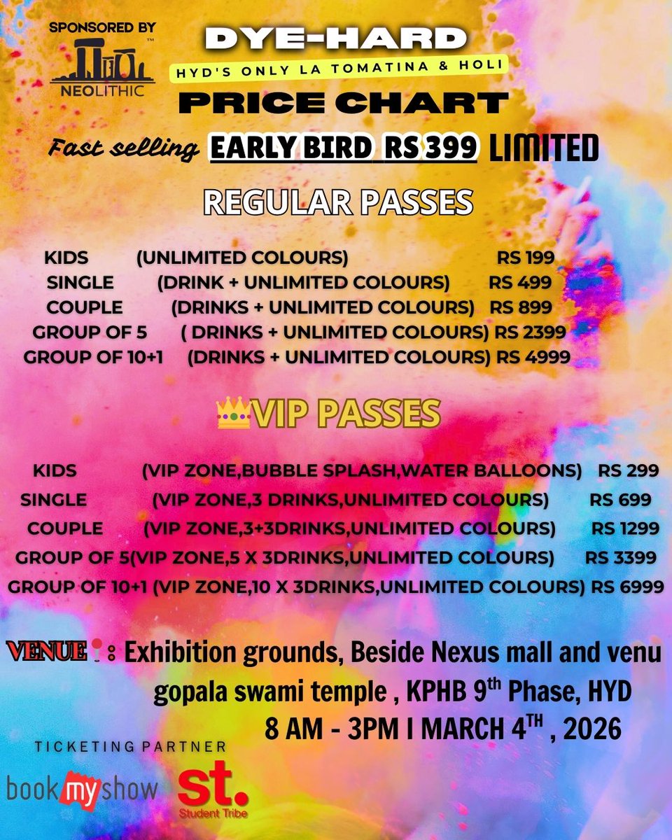 Akshay__252's tweet photo. @konaseemarebel Book my show link 🔗https://t.co/KOG1yuUWqQ Dm for offline passes! Reduced prices student regular offer rs 399. student vip passes rs 599 #Trending #Prabhas #Holi https://t.co/HW9o2hixor