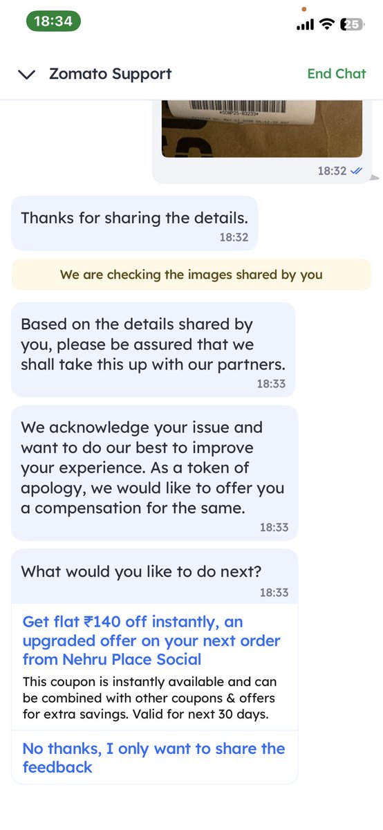 mandy_lamba's tweet photo. @zomato @zomatocare is your team illiterate? I ordered Kadhi Pakorda and you sent me Chicken Manchurian. I messaged and sent pic on zomato. Just see what reply did i get. Do you even read what the other person is saying? https://t.co/FdZIKKzNQF
