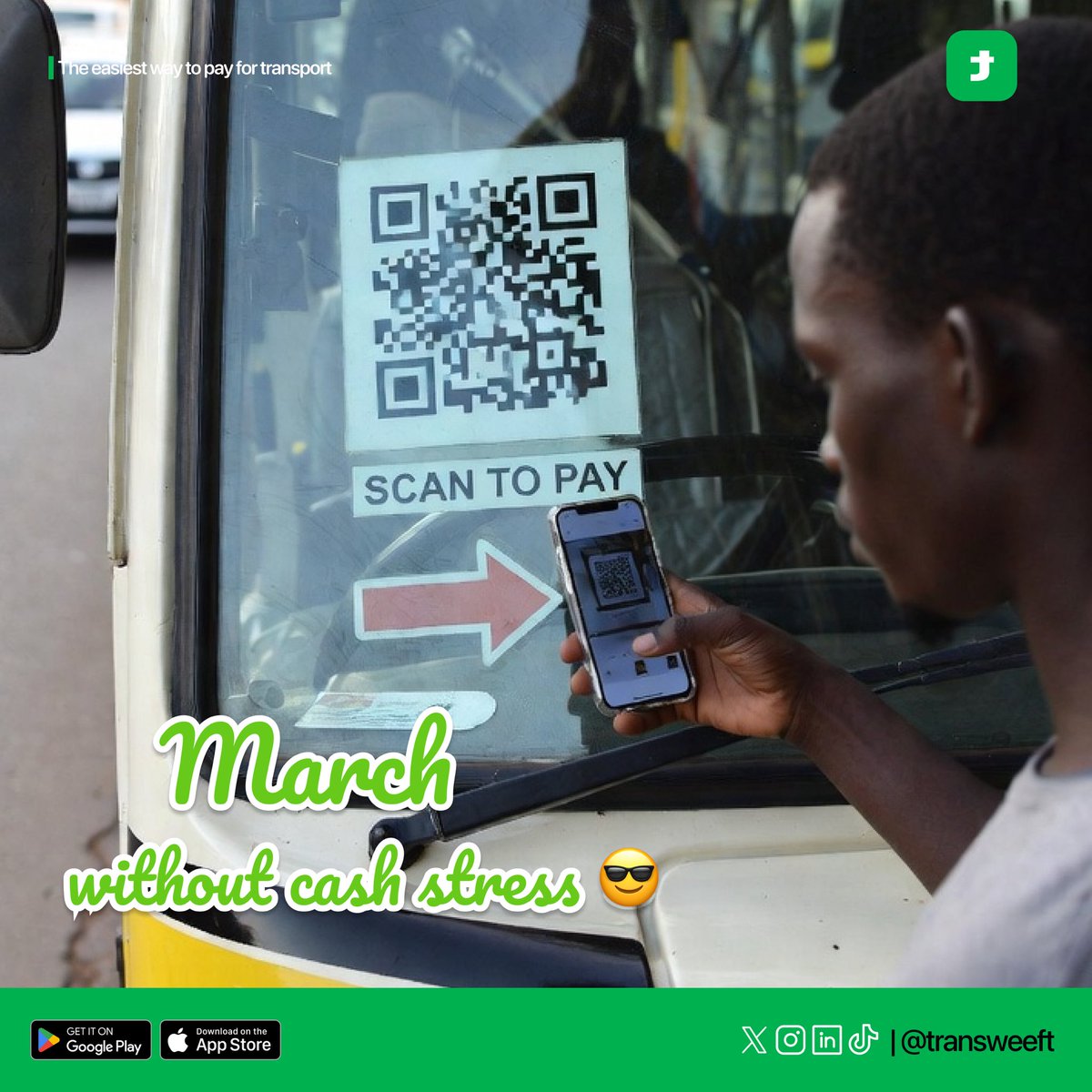 transweeft's tweet photo. New month, new convenience! ✨
No cash. No delays. Just scan, pay, ride.

#NewMonthVibes #CashlessLife #SmartMobility #Transweeft https://t.co/jnMwWXnfbW