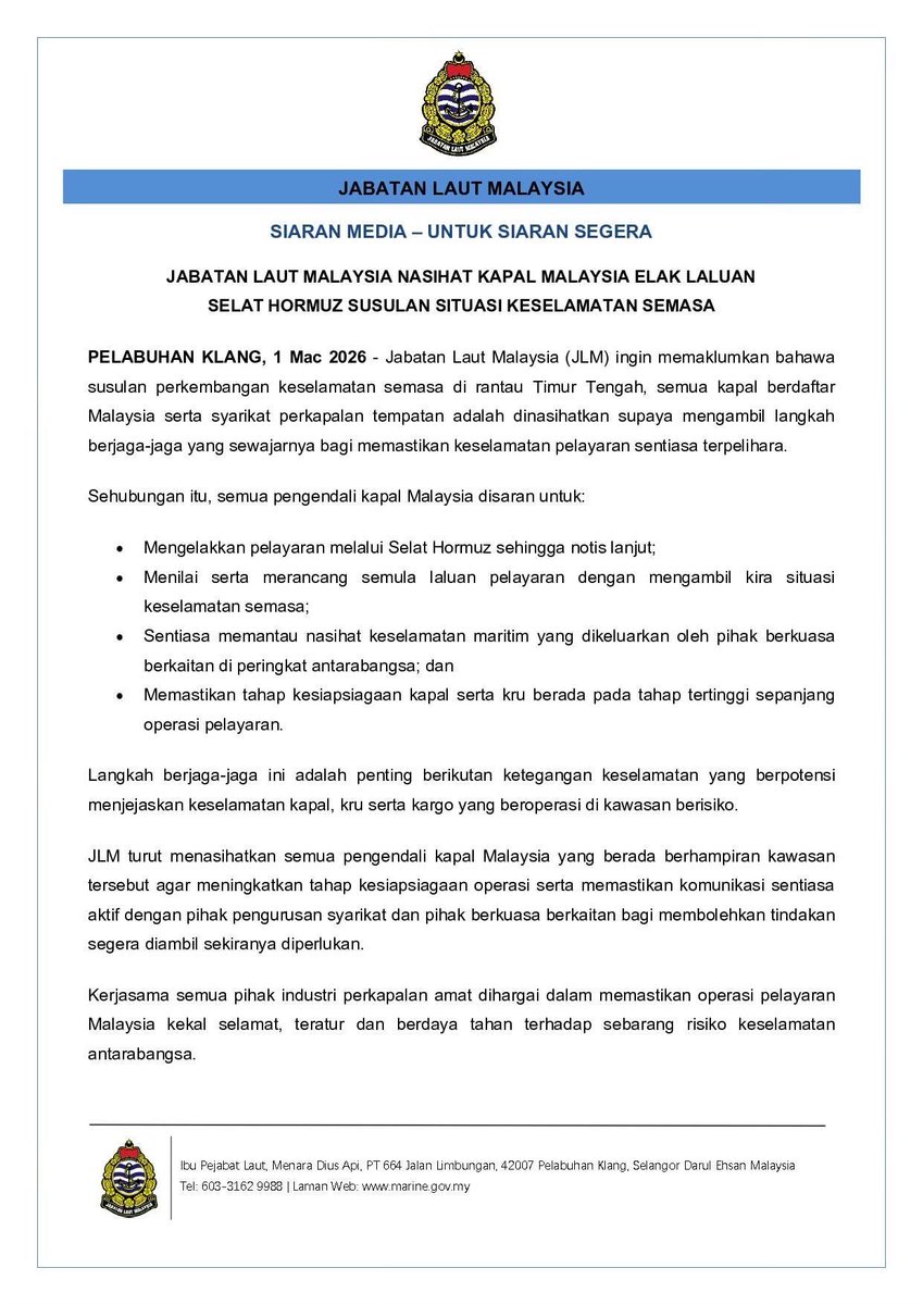 Jabatan Laut Malaysia tweet media