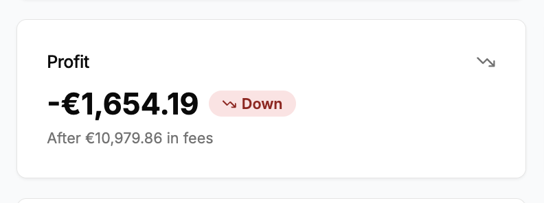 mcorvuss's tweet photo. Feb. update. Everyone just showing tens or hundreds of thousand of profits, so wanted to cheer you up if you brought 0 or lost some :)

Lost -€1654 https://t.co/a8iAFvewrz