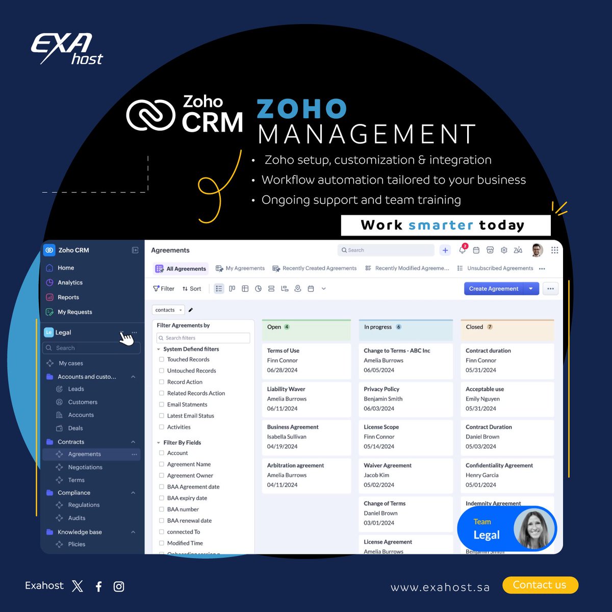ExaITSA's tweet photo. 📊 نظّم شغلك وخلّي إدارتك أذكى مع Zoho Management
نساعدك في:
✅ إعداد وربط أنظمة Zoho
✅ تخصيص النظام حسب طبيعة شغلك
✅ تدريب فريقك
✅ دعم فني مستمر
حوّل شغلك لمنظومة ذكية توفر وقتك ومجهودك 🚀
راسلنا الآن لمعرفة التفاصيل.
#Zoho 
#ادارة_الاعمال 
#CRM 
#Automation https://t.co/cLk8RLLHrx
