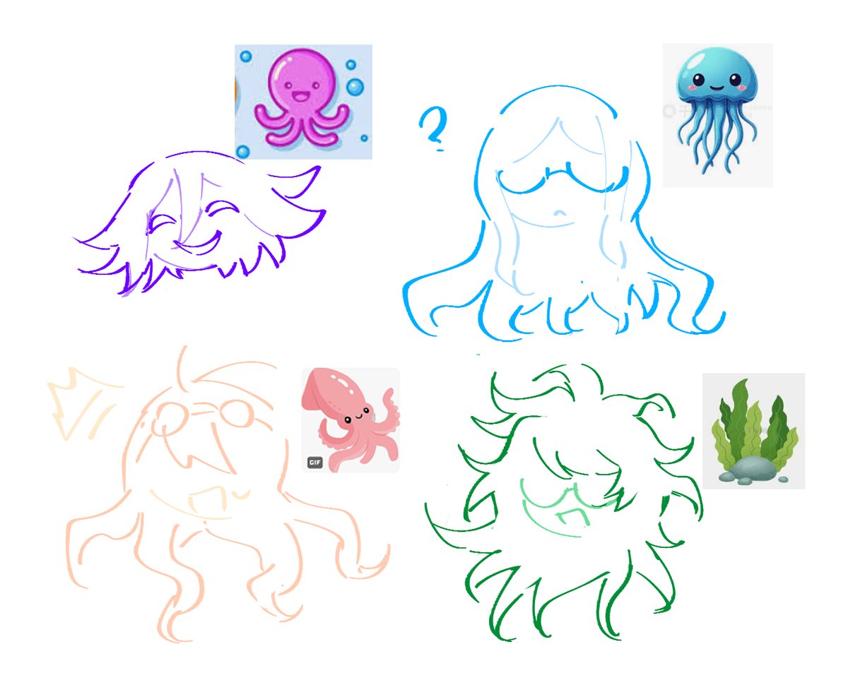 一直觉得这几个发型都很像海产所以
*配图网图，随便找的只是图一乐