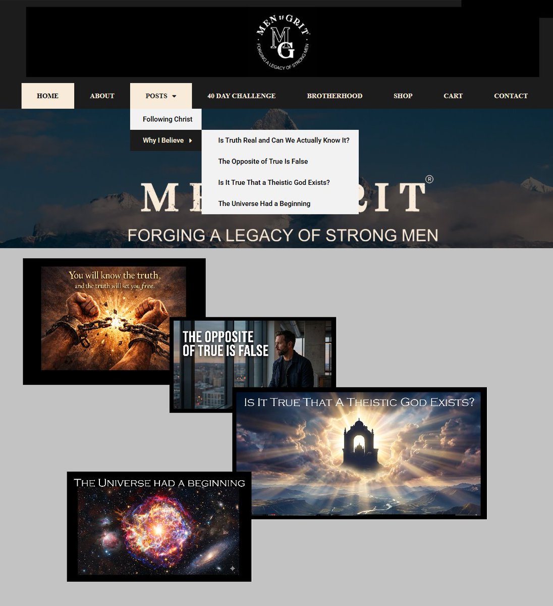 A series on conviction, truth, and the reasons behind my faith.
menofgrit.com/category/answe…

More to come over the next few weeks.