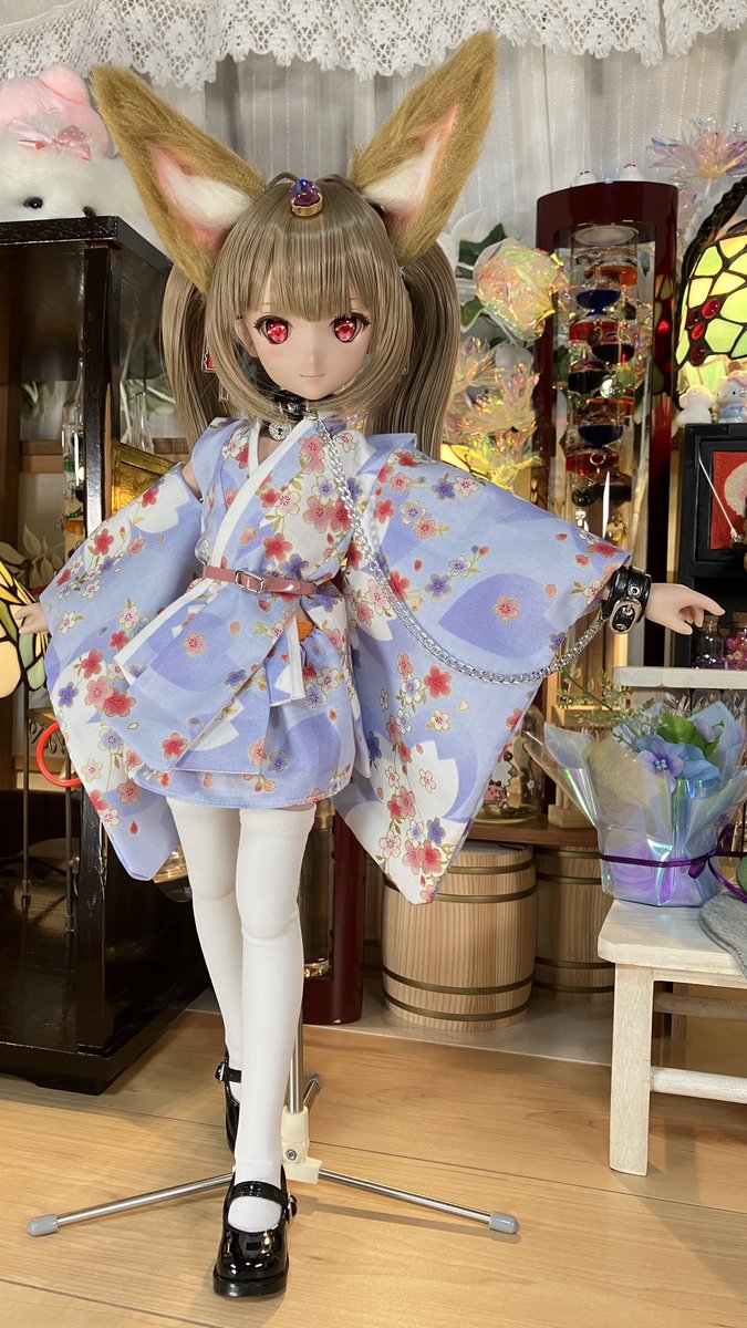 お狐様ドールが見たい ベルトも作りました！ だいたい作る手順が分かっ