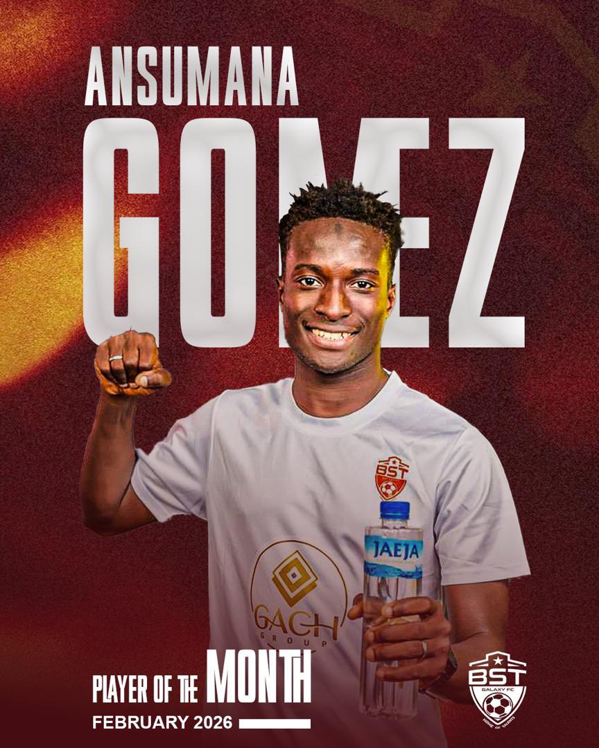 bstgalaxyfc's tweet photo. February Player of the Month – Ansumana Gomez 🏆

Ansumana Gomez earns our February Player of the Month award after delivering outstanding performances throughout the month.

👏 Congratulations, Ansumana! Keep leading from the back! 

#bstgalaxy
#bstgalaxyfc
#HomeOfTalents https://t.co/ot1knnyddC