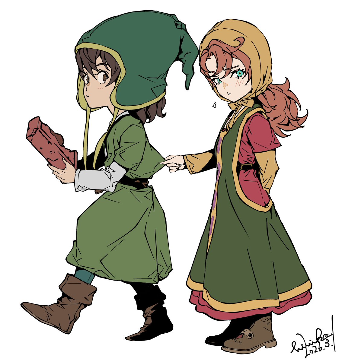 【ねぇ】
(構ってよ…)

毎日少しずつ楽しんでますわ
主人公×マリベルらくがき
 #ドラクエ7リイマジンド