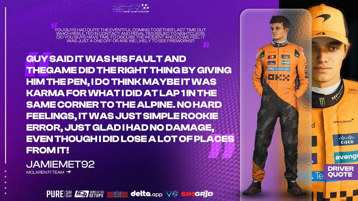 OneHubRacing's tweet image. STANDOUT STATEMENT  💬

Highlights from Media Night ahead of the race today 🏁

P1 Tier: @SenChen0907
P2 Tier: @LukeDolan16
P3 Tier: Mikey4211
P4 Tier: jamiemet92

#RaceDay #Interviews