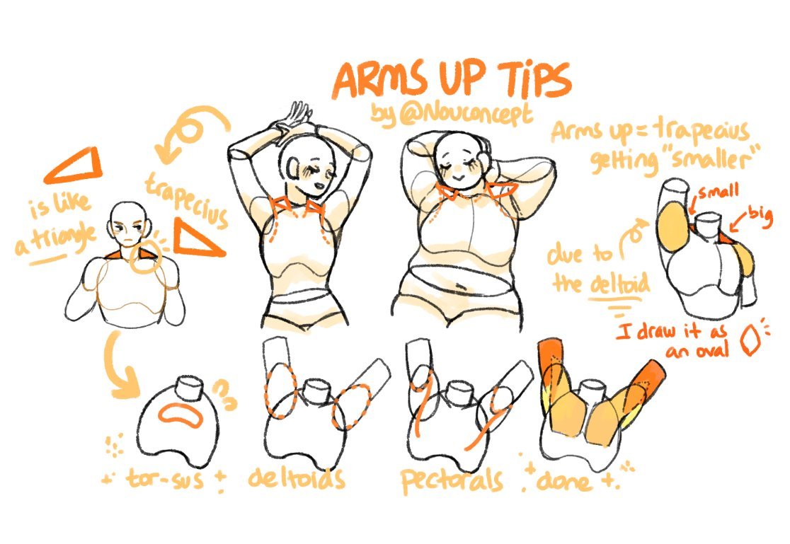 some quick anatomy tips ✨ (for sitting poses and people with arms up!)