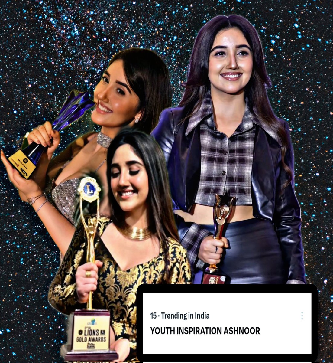 They doubted. She delivered.
They watched. She won.
THRICE.
YOUTH INSPIRATION ASHNOOR isn’t just a trend, it’s a movement ❤️‍🔥
<a href="/ashnoorkaur03/">Ashnoor Kaur</a> Chotu sa gesture by your fans who truly love you 
#AshnoorKaur #Ashnoorians #Abhinoor