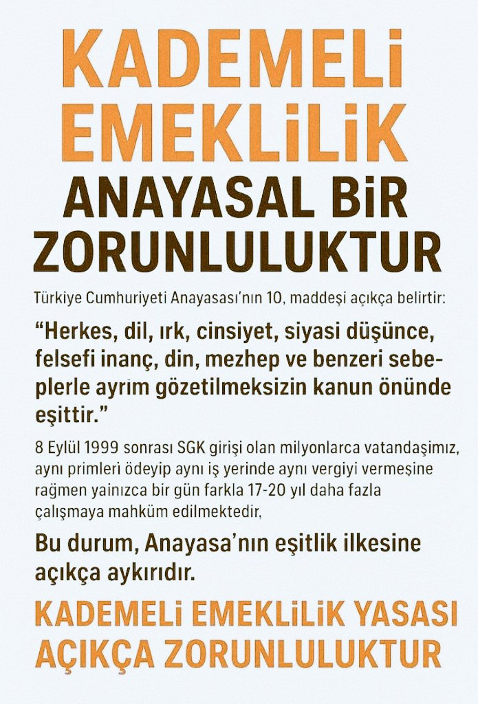 Bahattin79_'s tweet photo. Kademeli`Emeklilik
#KademeliGeçişŞart

Türkiye #SONDAKİKA  iran Cumhurbaşkanı Pezeşkiyan ingiltere Savunma Bakan�� Hamaney  Güney Kıbrıs  Kuzey Kore Pegasus Humeyni Tel Aviv Tehran #SavaşaHayır https://t.co/tO9kgd8nqG