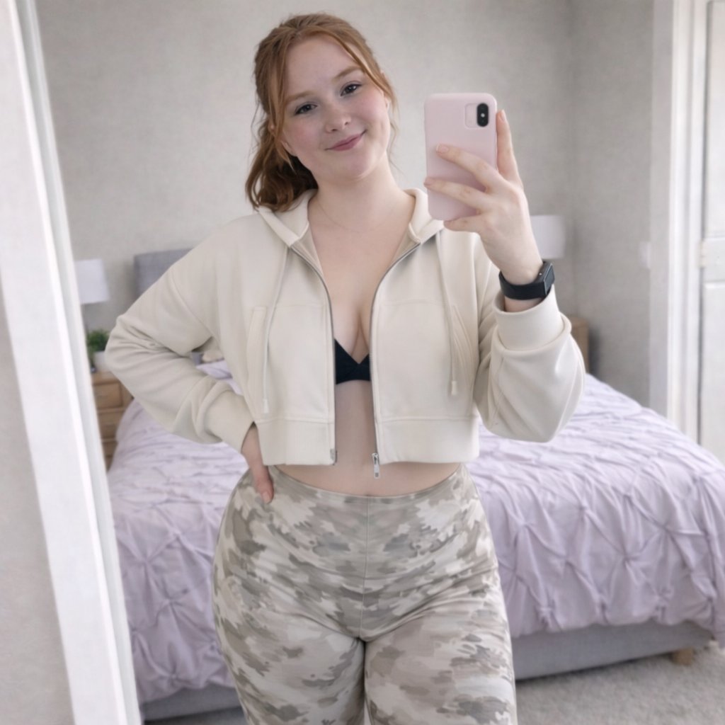 NatDancia's tweet image. Love this cozy-meets-sporty vibe 🤍
Soft neutral hoodie, camo leggings, and a pop of black underneath — comfy but still confident. Perfect fit for a chill day in or a quick coffee run ☕✨
#OOTD #CozyStyle #Athleisure #CasualChic