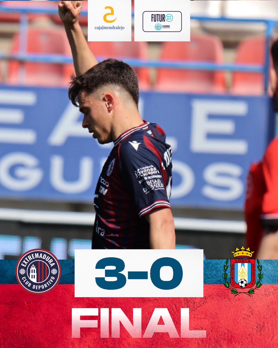 🔚 𝗙𝗜𝗡𝗔𝗟 𝗗𝗘 𝗣𝗔𝗥𝗧𝗜𝗗𝗢 ➕3️⃣✅

⚽⚽️ Marco Manchón
⚽️ Dieguito

VAMOOOOOOOOOOOOOS 🔵🔴

#ExtremaduraLorcaDeportiva #SegundaFederación