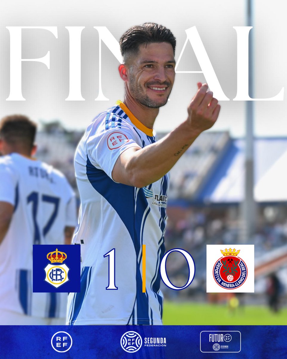 ⏱️90+5’. FINAL, FINAL Y FINAL.

OTROS 3️⃣ PUNTOS EN CASA.

ESTO ES VUESTRO, AFICIÓN 💙

SEGUIMOS.

💙🤍 #RecreMinera 1-0 🔴🔵