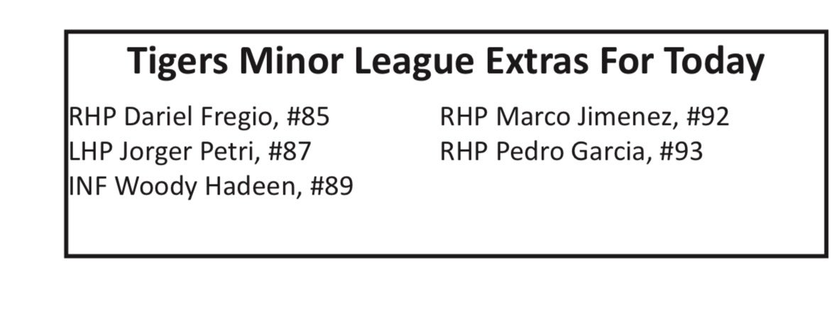 tigersMLreport's tweet image. Tarik Skubal day in addition to Kenley Jansen’s first Tigers appearance. The game will be on MLB.TV with Jason Benetti and Dan Petry on the call. Here’s the minor leaguers over from camp as well.