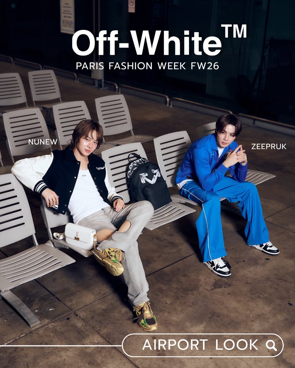 AfternoonZeeNew's tweet photo. เปิดด้วย Airport Look ที่ทำถึงที่สุด! ซีนุนิวในลุคจาก Off-White™ ความลงตัวที่ถูกต้อง ✨

ZEENUNEW GO TO PARIS FW
#ZEENUNEWWITHOFFWHITE
#OFFWHITEFW26
#PFW2026

@OffWht #OffWhite
@zee_pruk #ZeePruk
@CwrNew #NuNew https://t.co/7Wx5bCMux4