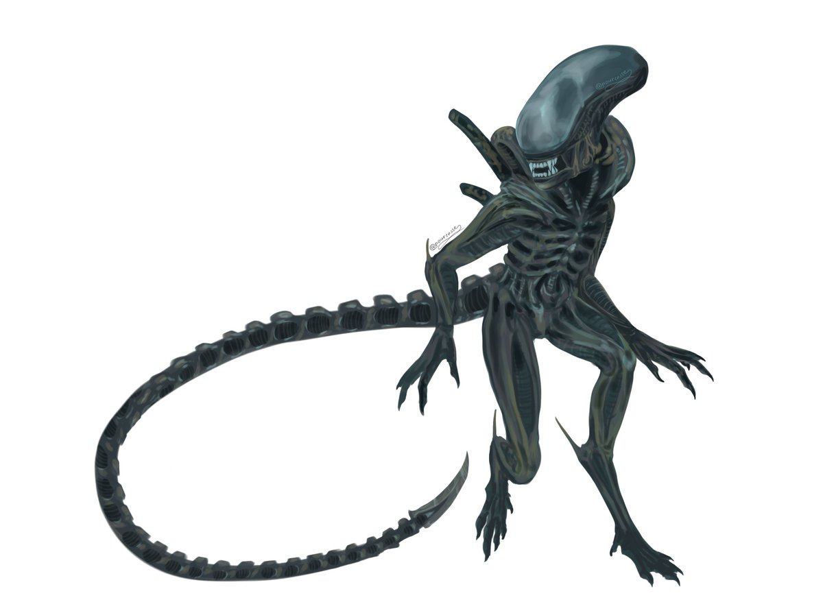 nourcesse's tweet photo. Since I recently finished Alien: Isolation, drew a sketch of that one frame of Stompy!! 

#alien #xenomorph #digitalart https://t.co/08pys7RPFQ