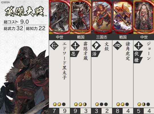 英傑大戦デッキ紹介bot tweet media