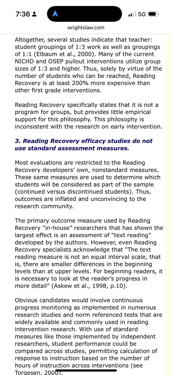 In 2002 more than 30 experts criticized Reading Recovery. They laid out why the program didn’t work and how it was harming kids. That didn’t stop school districts from continuing to purchase the program and implement it well after 2002. 

My own child was taught Reading Recovery