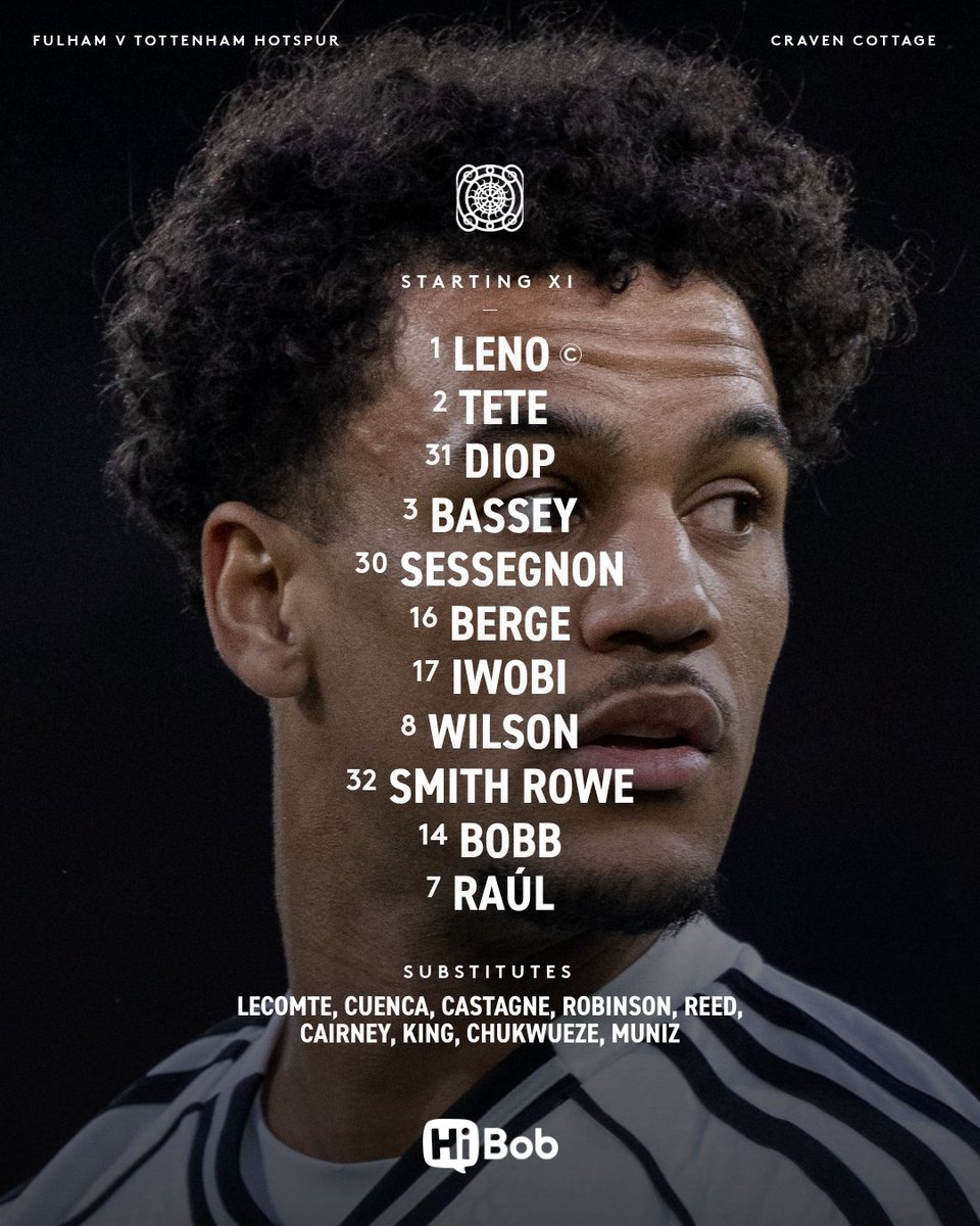 WeArePLeague's tweet image. • Times escalados para Fulham v Tottenham 

#PremierLeague 

#FULTOT 

#WAPL