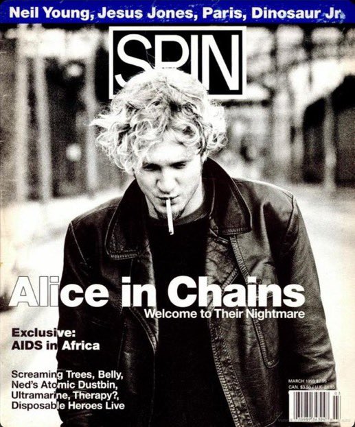AiCLayneStaley's tweet photo. THIRTY-THREE YEARS AGO

Layne Staley was featured on the cover of Spin Magazine of the March 1993 issue. https://t.co/opbbQdGDrI