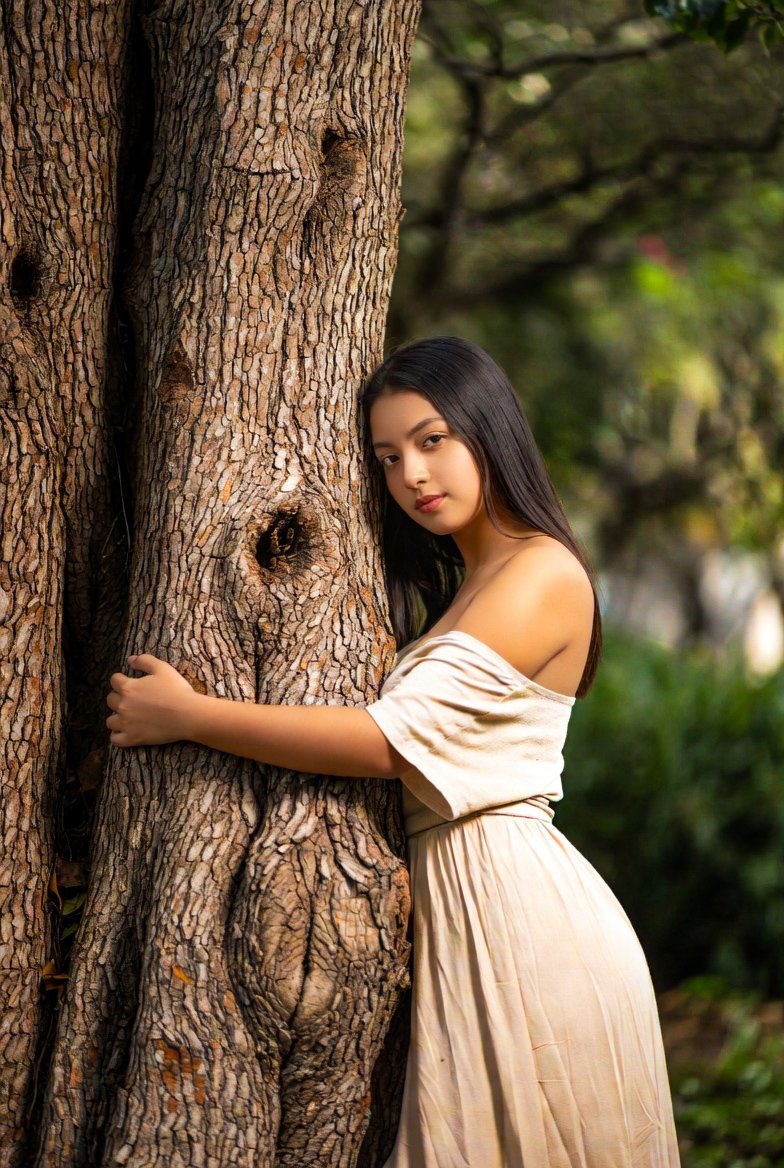 PhytonFer's tweet photo. Code Tree:

La imagen transmite una calma orgánica y serena. Ella se apoya contra el tronco de un árbol antiguo, abrazándolo con suavidad, como si buscara refugio en su textura áspera y firme. 

#ai #aiphotography #ia #tree #gemini https://t.co/BUI9JY3Zql