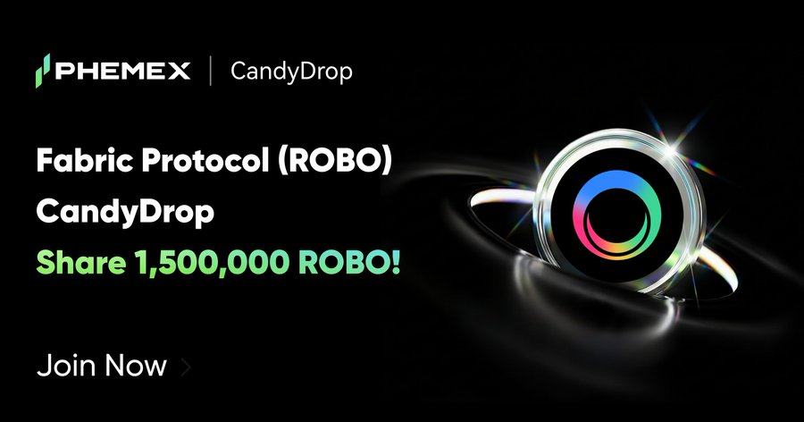 Grab a Share of 1,500,000 $ROBO on Phemex Spot Candydrop. <a href="/FabricFND/">Fabric Foundation</a>

Join now 👇
phemex.com/promo/activity…

✅ How to qualify: Trade Any Spot pair ≥ $50 volume
📅 02/26 10:00:00 - 03/06 10:00:00 UTC

#ROBO #Phemex