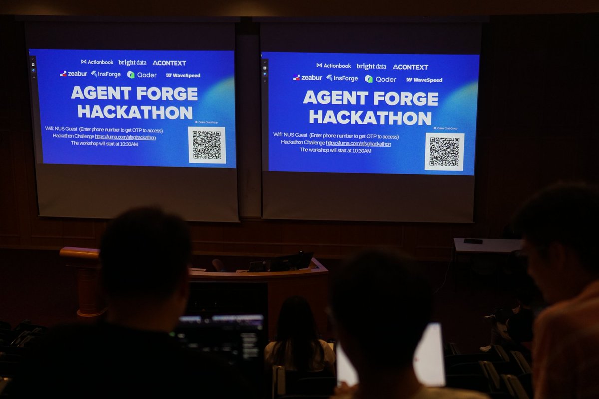 Hackathon slides and crowd