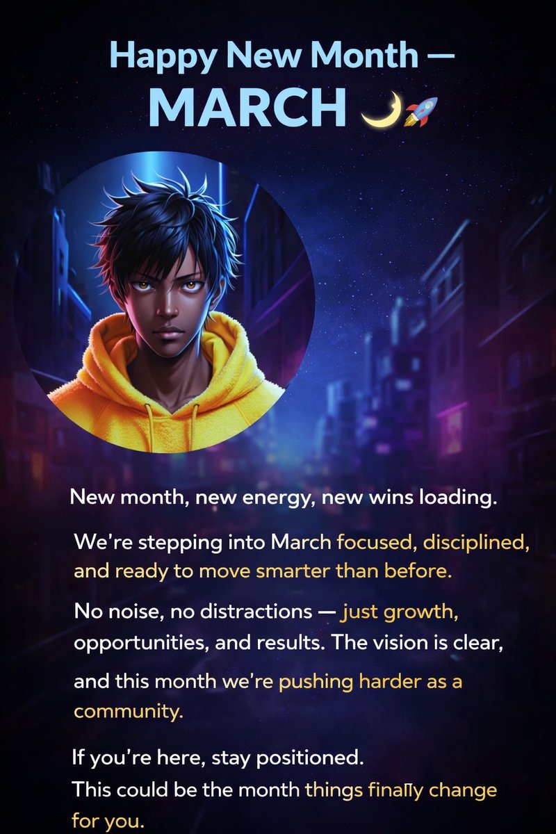 Happy New Month, fam — welcome to March ❤️🚀

I won’t lie, every new month feels like another chance to reset, refocus, and go again. Some of us had a tough last month, some of us had small wins, but what matters is that we’re still here and we still have another shot to do