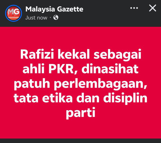 Haritu ada sahabat kita berkata…

“Keahlian Rafizi TERBATAL!?
Lapiji checkmate Lapiji!?
😭😭”

Meanwhile :