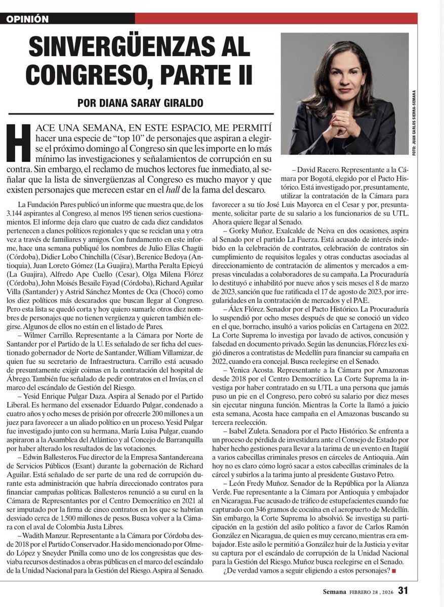 Aquí está completa la lista de 20 sinvergüenzas que quieren elegirse (la mayoría reelegirse) al Congreso. No les importan las investigaciones en contra, ni los cuestionamientos. Si ud vota por ellos, usted es parte de que estos clanes puedan reelegirse una y otra vez. Mientras